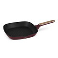 Tigaie grill Berlinger Haus, Leonardo Nordic, 28 cm, 2.1 L, aluminiu forjat, visiniu mat