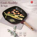 Tigaie grill Berlinger Haus, Leonardo Nordic, 28 cm, 2.1 L, aluminiu forjat, visiniu mat