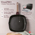 Tigaie grill Berlinger Haus, Leonardo Nordic, 28 cm, 2.1 L, aluminiu forjat, visiniu mat