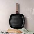 Tigaie grill cu capac Berlinger Haus, Leonardo Nordic, 28 cm, 2.1 L, aluminiu forjat, visiniu mat