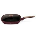Tigaie grill cu capac Berlinger Haus, Leonardo Nordic, 28 cm, 2.1 L, aluminiu forjat, visiniu mat
