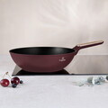 Tigaie Wok Berlinger Haus, Leonardo Nordic, 28 cm, 3.5 L, aluminiu forjat, visiniu mat
