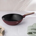 Tigaie Wok Berlinger Haus, Leonardo Nordic, 28 cm, 3.5 L, aluminiu forjat, visiniu mat