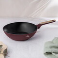 Tigaie Wok Berlinger Haus, Leonardo Nordic, 28 cm, 3.5 L, aluminiu forjat, visiniu mat