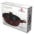 Oala cu capac Berlinger Haus, Leonardo Nordic, 28 cm, 3.8 L, aluminiu forjat, visiniu mat