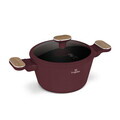 Oala cu capac Berlinger Haus, Leonardo Nordic, 20 cm, 2.6 L, aluminiu forjat, visiniu mat