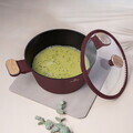 Oala cu capac Berlinger Haus, Leonardo Nordic, 24 cm, 4.3 L, aluminiu forjat, visiniu mat