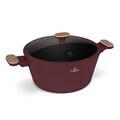 Oala cu capac Berlinger Haus, Leonardo Nordic, 28 cm, 6.3 L, aluminiu forjat, visiniu mat