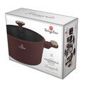 Oala cu capac Berlinger Haus, Leonardo Nordic, 28 cm, 6.3 L, aluminiu forjat, visiniu mat
