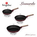 Set 3 tigai Berlinger Haus, Leonardo Nordic, 20/24/28 cm, aluminiu forjat, visiniu mat