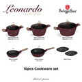Set pentru gatit Berlinger Haus, Leonardo Nordic, 10 piese, aluminiu forjat, visiniu mat