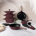 Set pentru gatit Berlinger Haus, Leonardo Nordic, 15 piese, aluminiu forjat, visiniu mat