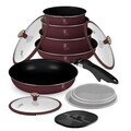 Set pentru gatit Berlinger Haus, Leonardo Nordic, 13 piese, aluminiu, visiniu mat