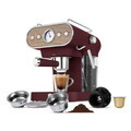 Espressor 3 in 1 Berlinger Haus, Leonardo Nordic, 950W, 23x26.5x30.5 cm, inox, visiniu mat/natur