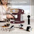 Espressor 3 in 1 Berlinger Haus, Leonardo Nordic, 950W, 23x26.5x30.5 cm, inox, visiniu mat/natur
