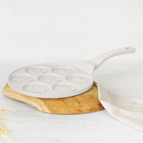 Tigaie pentru clatite, 7 forme emoji Berlinger Haus, Sahara, 26 cm, aluminiu turnat, crem mat