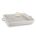 Tava grill cu capac Berlinger Haus, Sahara, 34x34x4.5 cm, aluminiu turnat, crem mat