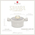 Oala cu capac Berlinger Haus, Sahara, 20 cm, 2.8 L, aluminiu, crem mat