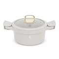 Oala cu capac Berlinger Haus, Sahara, 20 cm, 2.8 L, aluminiu, crem mat