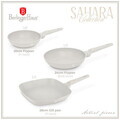 Set 3 tigai Berlinger Haus, Sahara, 20/24/28 cm, aluminiu forjat, crem mat