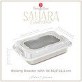 Tava cu capac Berlinger Haus, Sahara, 36.5x24.5x5.5 cm, otel carbon/plastic, crem mat