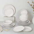 Serviciu de masa rotund, 18 piese Berlinger Haus, Sahara, ceramica, crem mat