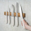 Set 5 cutite cu suport magnetic Berlinger Haus, Sahara, inox/lemn, crem mat/natur
