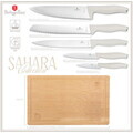 Set 5 cutite cu tocator Berlinger Haus, Sahara, inox/bambus, crem mat/natur