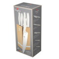 Set 5 cutite cu suport patrat Berlinger Haus, Sahara, inox/bambus, crem mat/natur