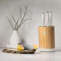 Set 5 cutite cu suport rotund Berlinger Haus, Sahara, inox/bambus, crem mat/natur