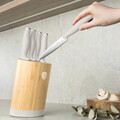 Set 5 cutite cu suport rotund Berlinger Haus, Sahara, inox/bambus, crem mat/natur