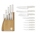 Set 9 cutite cu suport Berlinger Haus, Sahara, inox/bambus, crem mat/natur