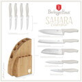Set 9 cutite cu suport Berlinger Haus, Sahara, inox/bambus, crem mat/natur