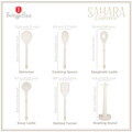 Set 5 ustensile de bucatarie cu suport, Berlinger Haus, Sahara, nailon/plastic, crem mat