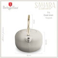 Ceainic Berlinger Haus, Sahara, 1 L, fonta, crem mat/auriu