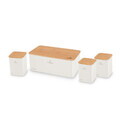 Set cutie pentru paine si 3 recipiente Berlinger Haus, Sahara, 33x18x12 cm, otel carbon, crem mat/natur