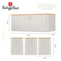 Set cutie pentru paine si 3 recipiente Berlinger Haus, Sahara, 33x18x12 cm, otel carbon, crem mat/natur