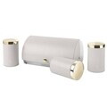 Set cutie pentru paine si 3 recipiente Berlinger Haus, Sahara, 38.5x28x18.5 cm, inox, crem