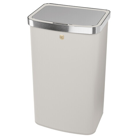 Cos de gunoi cu senzor Berlinger Haus, Sahara, 38.5x28.5x65 cm, 60 L, otel, crem mat