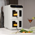 Friteuza dubla cu aer cald Berlinger Haus, Sahara, 2460W, 5.5+5.5 L, crem mat