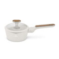Cratita cu capac Berlinger Haus, Sahara Nordic, 16 cm, 1.2 L, aluminiu forjat, crem mat/natur