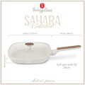 Tigaie grill cu capac Berlinger Haus, Sahara Nordic, 28 cm, 2.1 L, aluminiu forjat, crem mat/natur