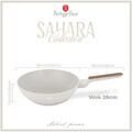 Tigaie Wok Berlinger Haus, Sahara Nordic, 28 cm, 3.5 L, aluminiu forjat, crem mat/natur