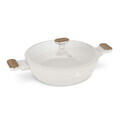 Oala cu capac Berlinger Haus, Sahara Nordic, 28 cm, 3.8 L, aluminiu forjat, crem mat/natur