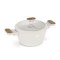 Oala cu capac Berlinger Haus, Sahara Nordic, 20 cm, 2.6 L, aluminiu forjat, crem mat/natur