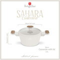 Oala cu capac Berlinger Haus, Sahara Nordic, 20 cm, 2.6 L, aluminiu forjat, crem mat/natur