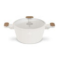 Oala cu capac Berlinger Haus, Sahara Nordic, 24 cm, 4.3 L, aluminiu forjat, crem mat/natur