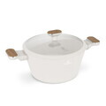 Oala cu capac Berlinger Haus, Sahara Nordic, 24 cm, 4.3 L, aluminiu forjat, crem mat/natur