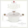 Oala cu capac Berlinger Haus, Sahara Nordic, 24 cm, 4.3 L, aluminiu forjat, crem mat/natur