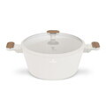 Oala cu capac Berlinger Haus, Sahara Nordic, 28 cm, 6.3 L, aluminiu forjat, crem mat/natur
